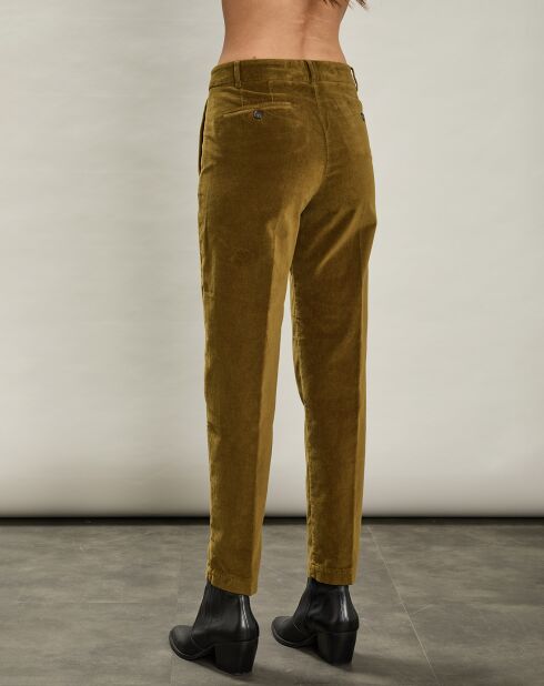 Pantalon en Velours Parfait mousse
