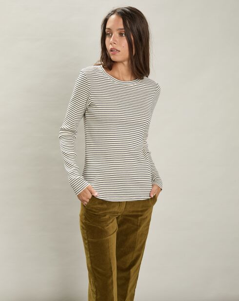 T-Shirt Talaro écru/bleu marine