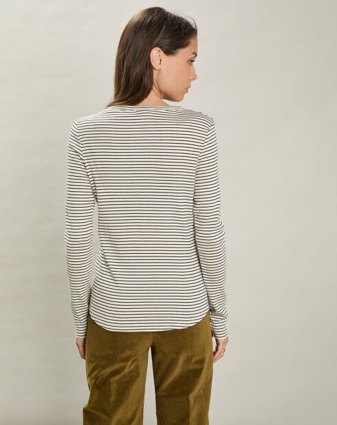 T-Shirt Talaro écru/bleu marine