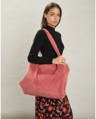 Grand Sac en Velours côtelé blush d'hiver - 50x35x16 cm
