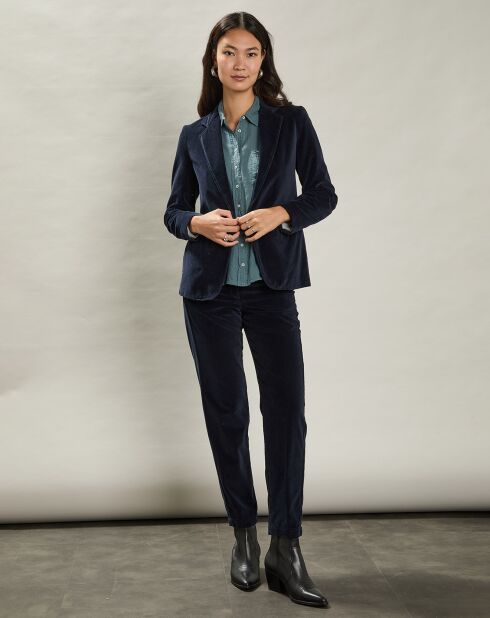 Veste en Velours Virna minuit