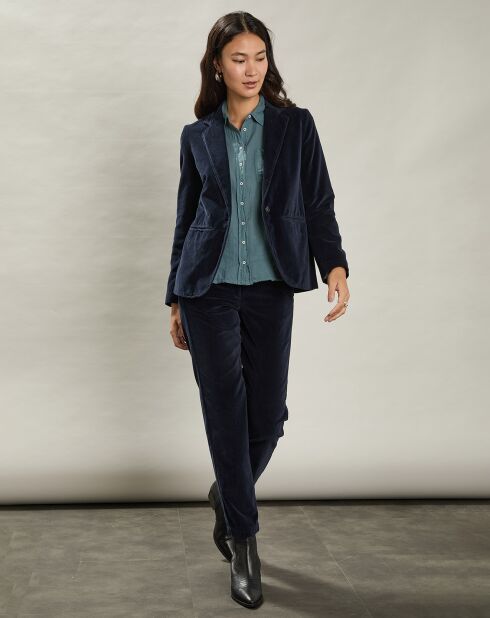 Veste en Velours Virna minuit