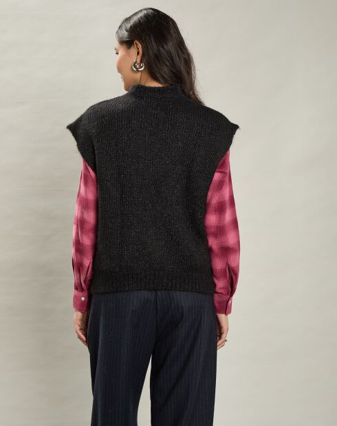 Pull en Alpaga mélangé Maori noir/argenté