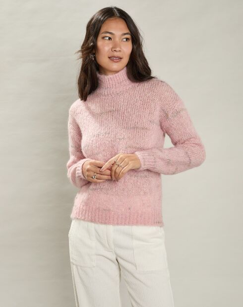 Pull en Mohair & Laine mélangés Mylor rose
