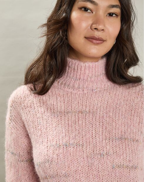Pull en Mohair & Laine mélangés Mylor rose