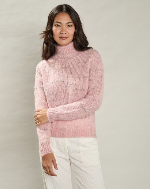 Pull en Mohair & Laine mélangés Mylor rose