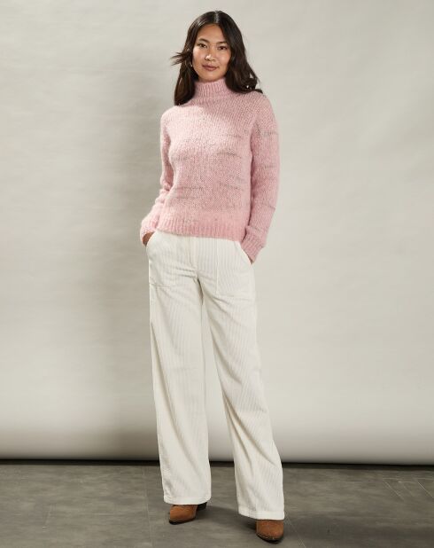 Pull en Mohair & Laine mélangés Mylor rose