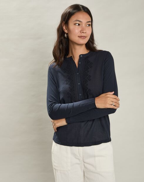 T-Shirt Tènia bleu marine foncé