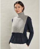 Pull/Col en Yack, Alpaga & Laine mélangés Mehna argentée
