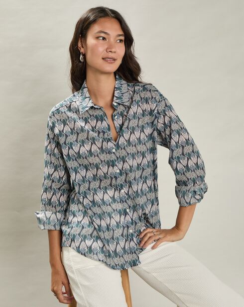 Chemise Cinéma bleu pétrole