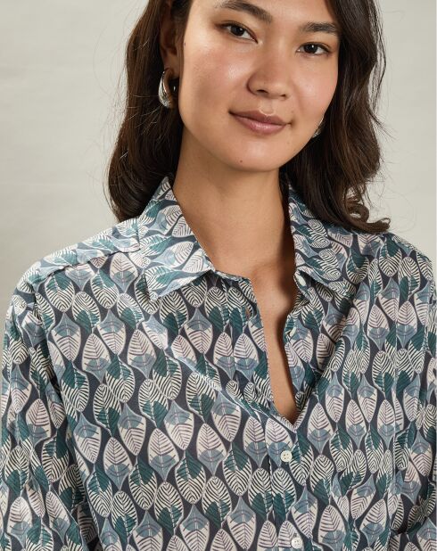 Chemise Cinéma bleu pétrole