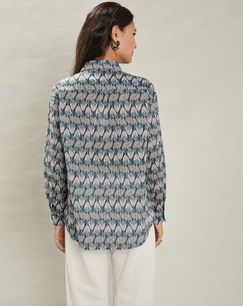 Chemise Cinéma bleu pétrole
