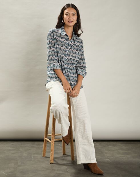 Chemise Cinéma bleu pétrole