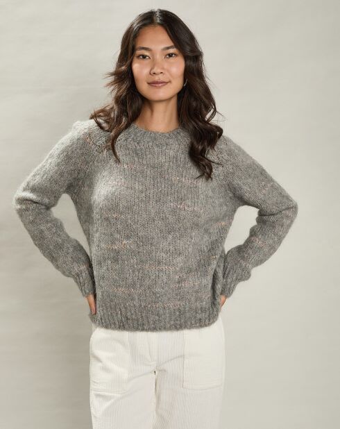 Pull en Mohair & Laine mélangés Maizy gris
