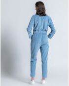 Combinaison en Velours Milleraies Gaya niagara blue