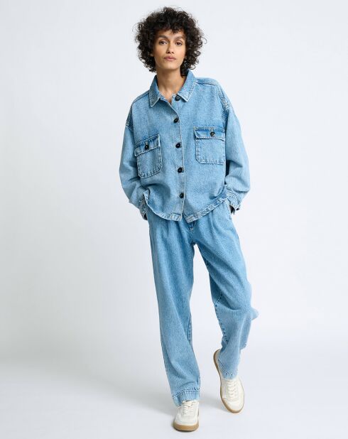 Giacca in denim 234 blu Shine
