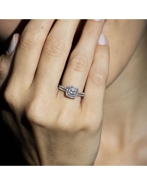 2 Bagues Duo Antique Diamants 0.31 ct or blanc