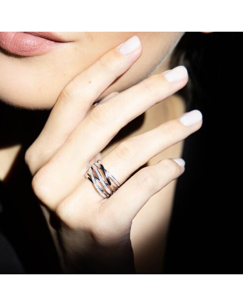 Bague Méli-Mélo Scintillant Diamants 0.12 ct or blanc