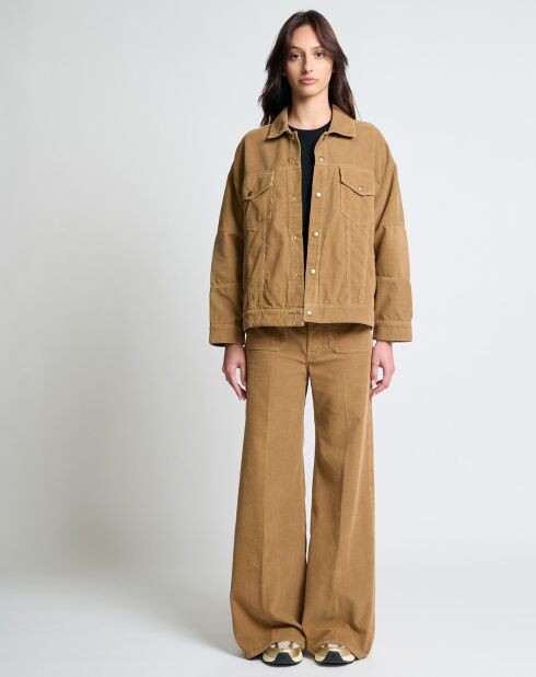 Beige jas met koordsluiting Mia