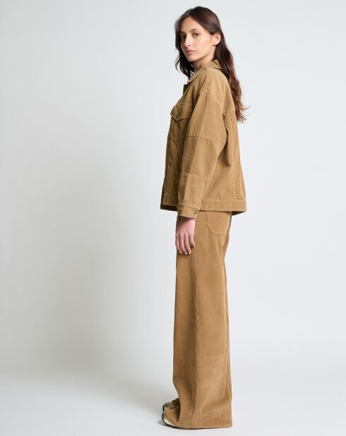 Beige jas met koordsluiting Mia