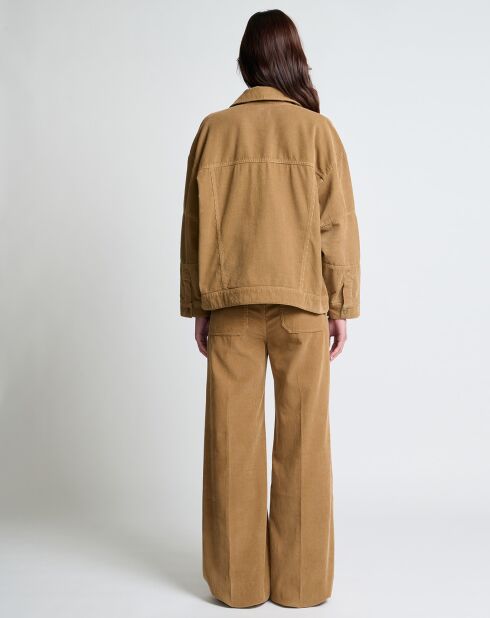 Beige jas met koordsluiting Mia