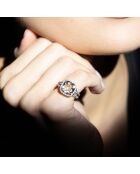 Anello con diamante divino 0,1 ct, ametista verde, 3,75 ct, oro bianco