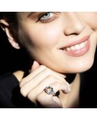 Anello con diamante divino 0,1 ct, ametista verde, 3,75 ct, oro bianco