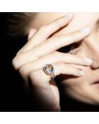 Anello con diamante divino 0,1 ct, ametista verde, 3,75 ct, oro bianco