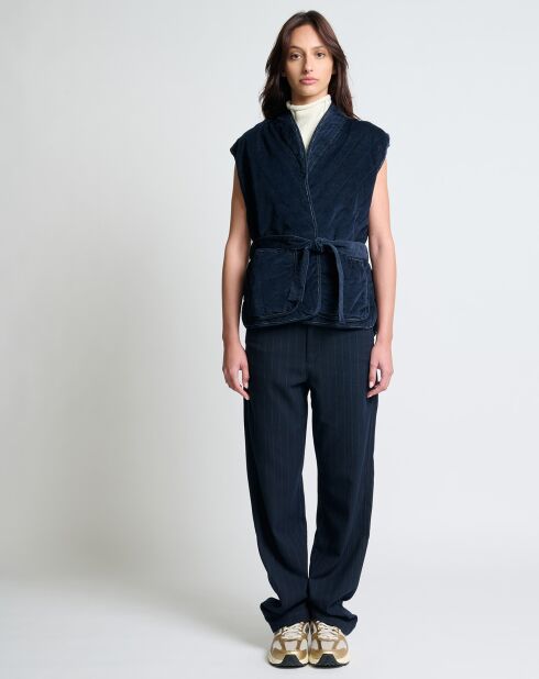 Blaue Samtjacke Namaste