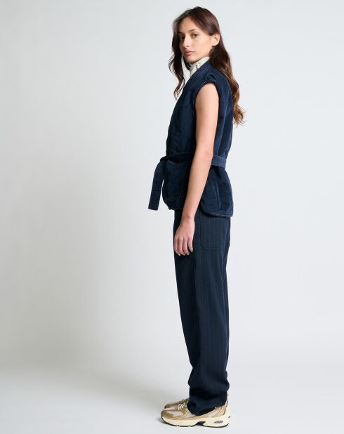 Blaue Samtjacke Namaste