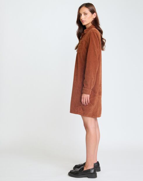 Ness jurk van mokka corduroy