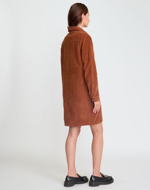 Ness jurk van mokka corduroy