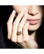 Bague Divine Diamant 0.1 ct & Citrine 3.75 ct or jaune