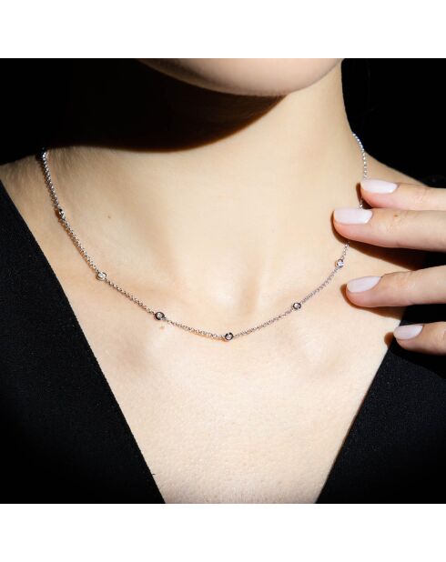 Collana con diamanti Sunshine in oro bianco 0,22 ct