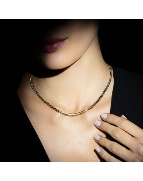 Collier Compact plat or jaune