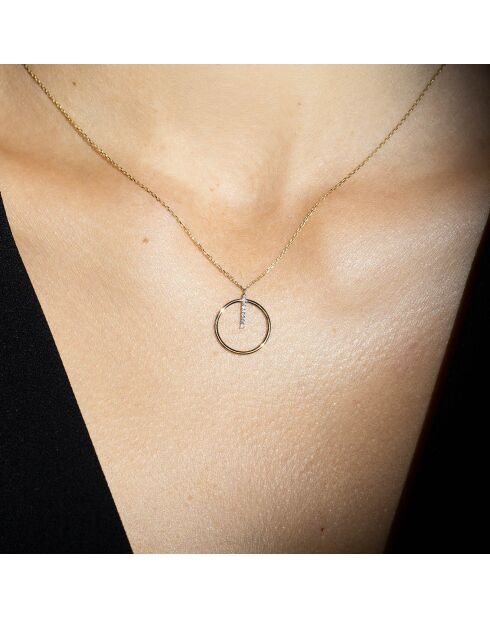 Collier Cercle prodigieux Diamants 0.03 ct or jaune