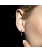 Boucles d'oreilles Créoles Sublimes Diamants 0.10 ct or blanc