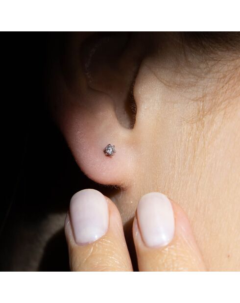 Boucles d'oreilles Ma Puce Diamants 0.10 ct or blanc