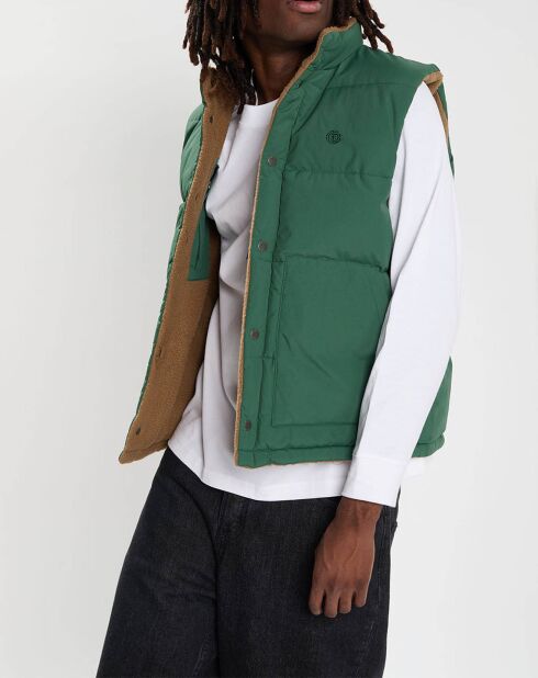 Veste sans manches réversible Sherpa Trekka vert/beige