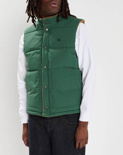 Veste sans manches réversible Sherpa Trekka vert/beige