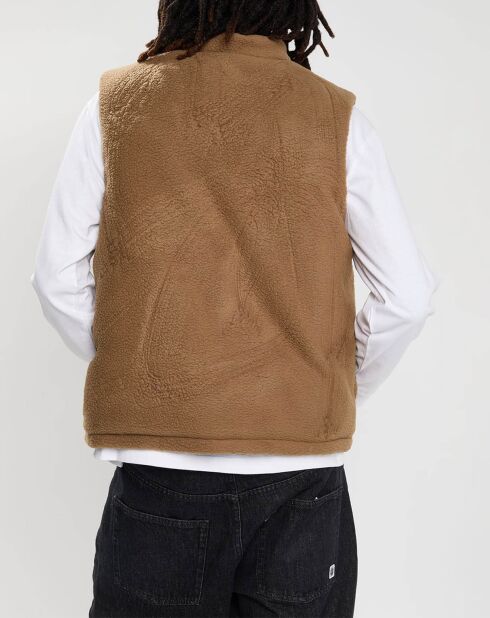 Veste sans manches réversible Sherpa Trekka vert/beige