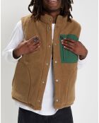 Veste sans manches réversible Sherpa Trekka vert/beige