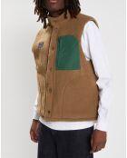 Veste sans manches réversible Sherpa Trekka vert/beige