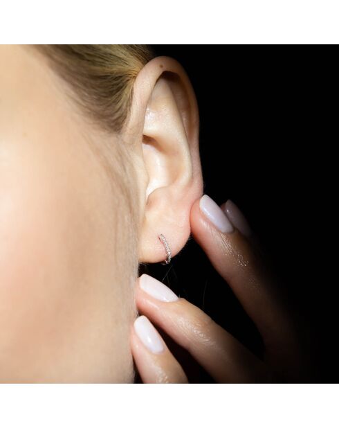 Boucles d'oreilles Perfect créoles Diamants 0.08 ct or blanc