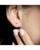 Boucles d'oreilles Single diamond Diamants 0.06 ct or blanc