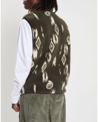 Veste Sherpa sans manches Lake kaki/écru