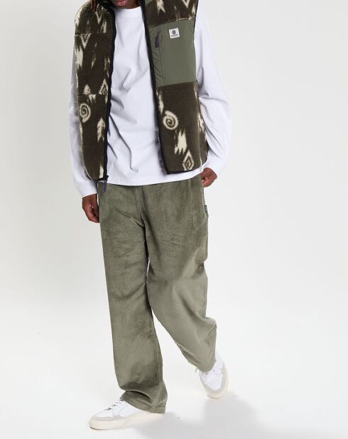 Veste Sherpa sans manches Lake kaki/écru
