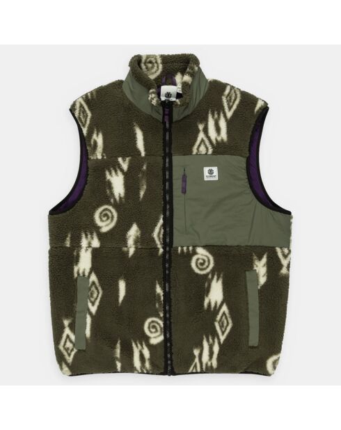 Mouwloze jas Sherpa Lake khaki/ecru