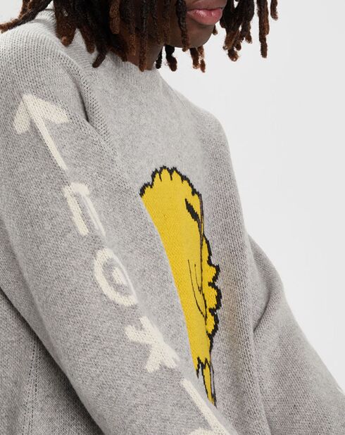 Pull en Laine mélangée Hiker Crew gris
