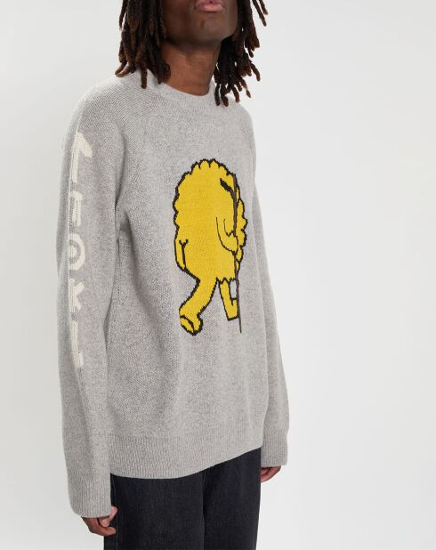 Pull en Laine mélangée Hiker Crew gris